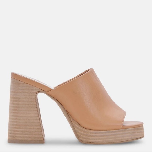 Dolce Vita Lukas Elegant Tan Block Heel Mules - Picture 1 of 8